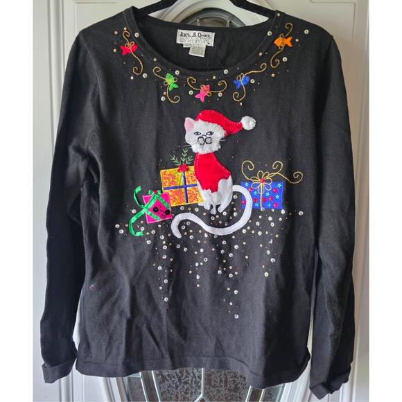 Vtg. Jack B. Quick Christmas Bling Sweater Women Size Large - Picture 1 of 4
